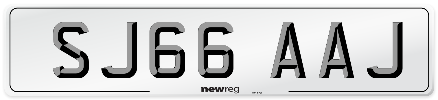 SJ66 AAJ Number Plate from New Reg